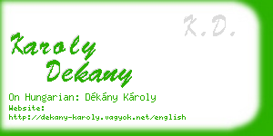 karoly dekany business card