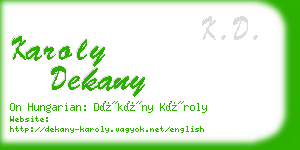 karoly dekany business card